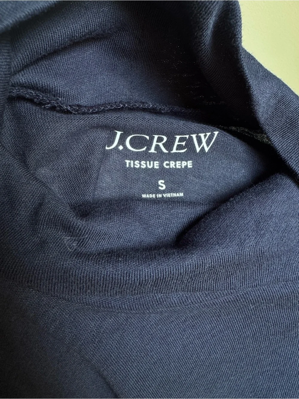 J.Crew NWT Cotton Navy Tissue Crepe Turtleneck Size Small